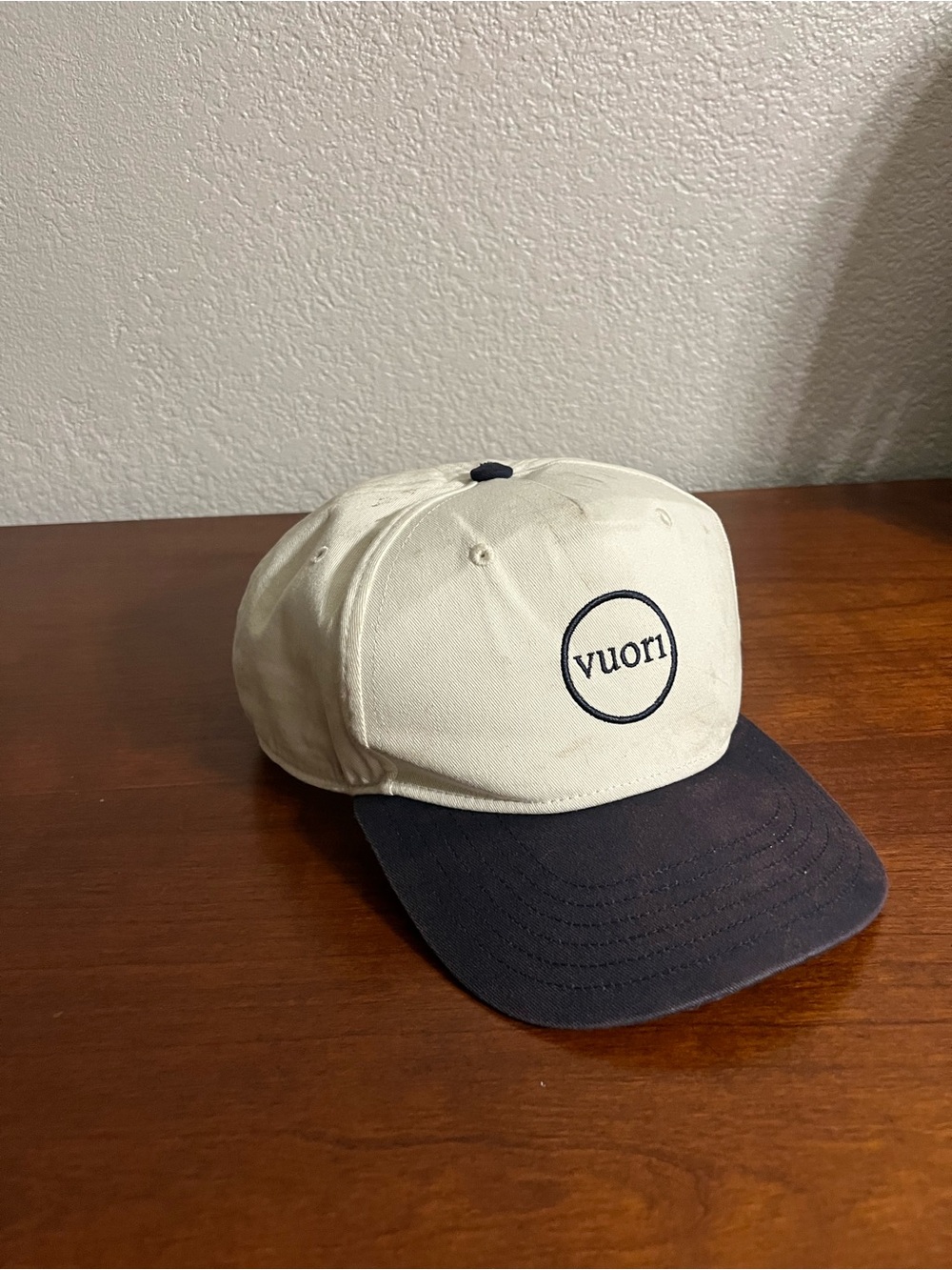 Vuori Cream and Navy Two-Tone Baseball Hat